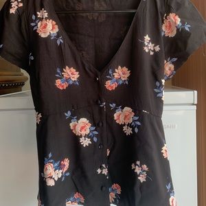 Abercrombie Floral Button Down Blouse